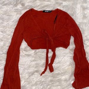 Missguided front tie crop top